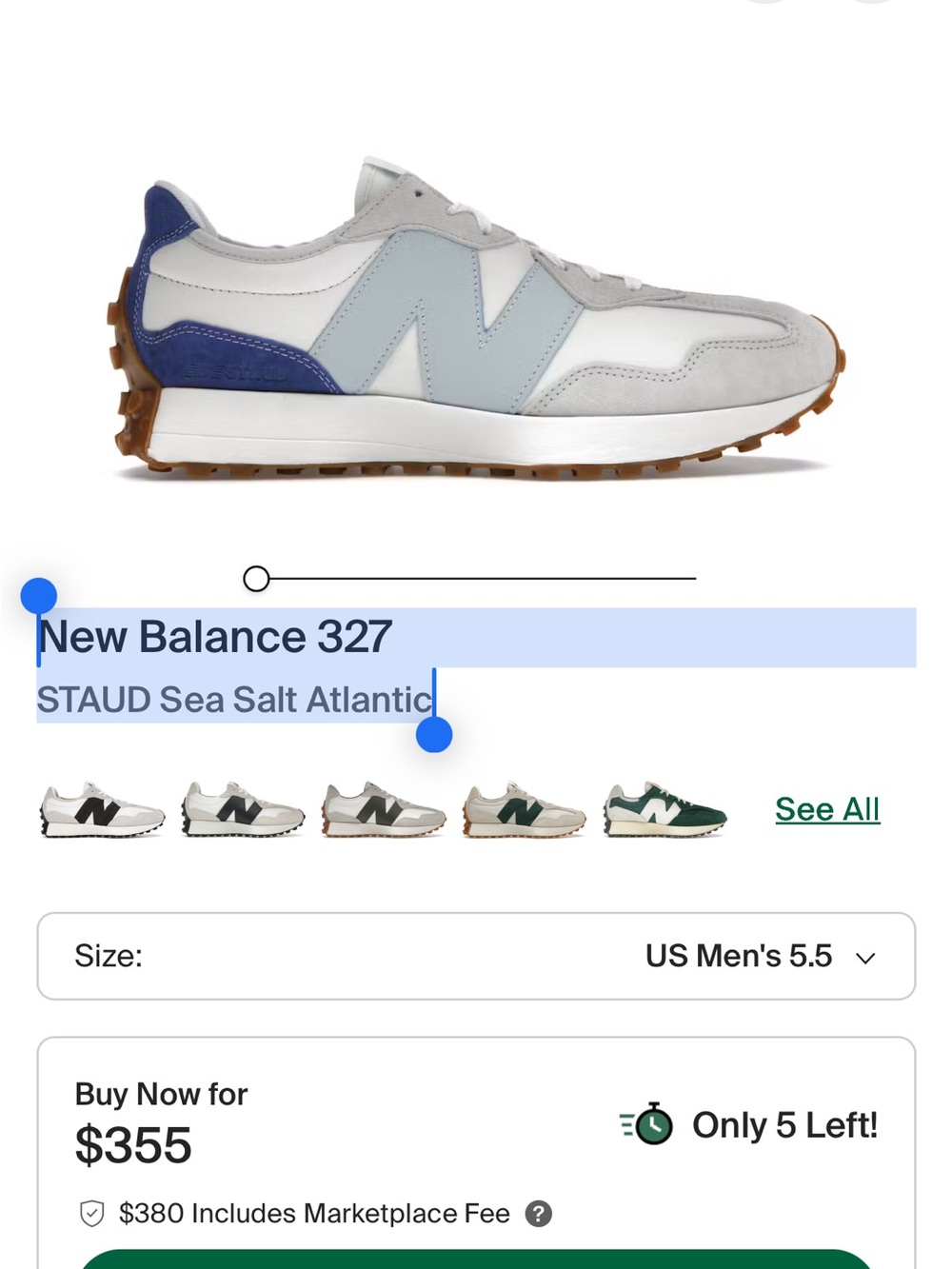 New Balance 327
STAUD Sea Salt Atlantic